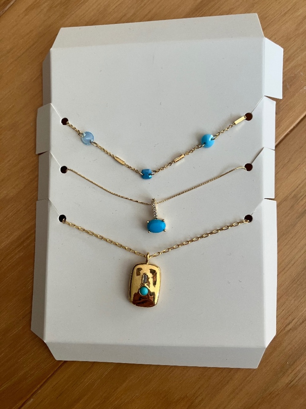 NWOT Anthropologie December Birthstone Turquoise Layered Necklace Set (3-piece)